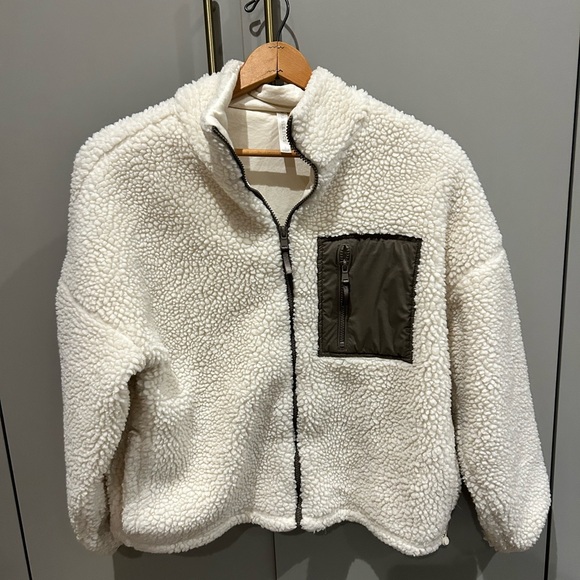 Fabletics Jackets & Blazers - Fabletics White Sherpa Jacket